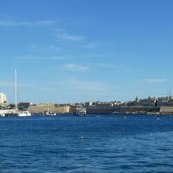 Modern Sliema on the left, Valetta on the right