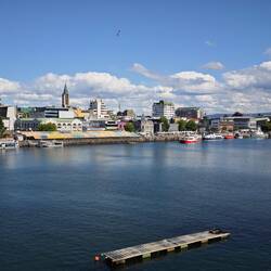 Blick auf die Fließpromenade von Valdivia