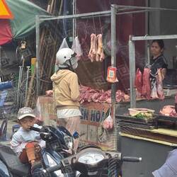 Outdoor meat vendor in An Thoi
