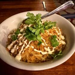 Shredded beef bowl