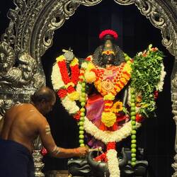 Offerings placed by the temple priest