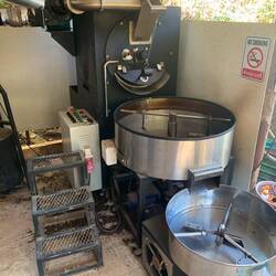Coffee roaster - Thailand grows coffee in the hills north of Chiang Mai.