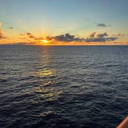 Sunrise in the North Pacific as we start day one heading to the Polynesian Islands