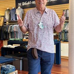 Took him 24 hours with feet on land to buy a shirt