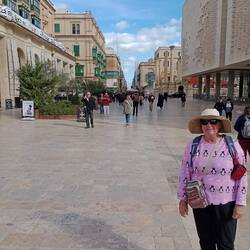 Inside the new city gate, ultra modern Parliament House on the right