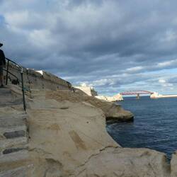 Walking around St Elmo's Fort, lower level