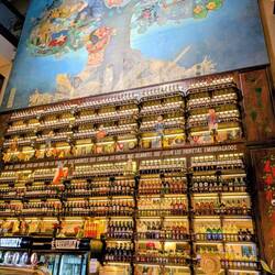 Good stock of wine at the Liguria restaurant.