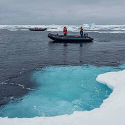 Landing on an ice floe — Weddell Sea, Antarctica.