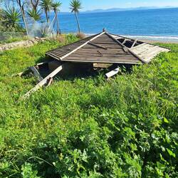 Der Stranpavillion ist leider zusammengefallen