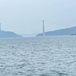 Unfortunately cloudy. Gondola in the distance