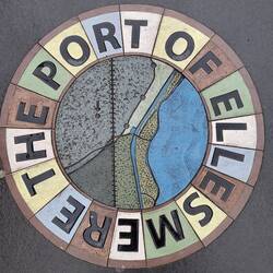 One of many pieces of pavement art