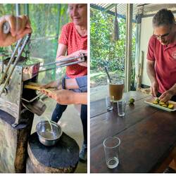 Teamwork. Zuckerrohr mit Zitrone.