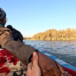 Going for an aquatic ride. Here, finally, we found a bit of clean nature.