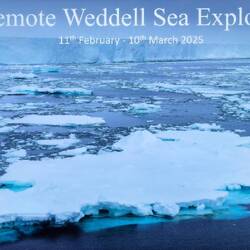 Screenshot of the title slide for tonight's recap — Weddell Sea, Antarctica.