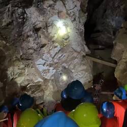 Our tour guide, Dave, pointing out some mining information.