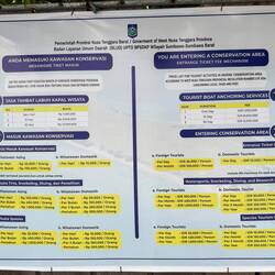 Tariffs for visitors to the marine conservation area