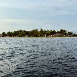 Palau Bedil from the dinghy as we approached
