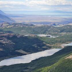 Blick bei Aufstieg Richtung patagonische Steppe