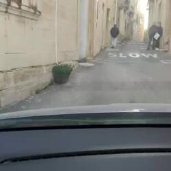 Driving along our little street, Rabat