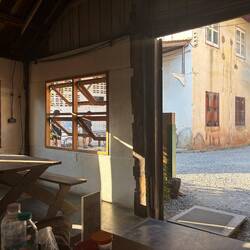 This is the inside of 'water buffalo' cafe.