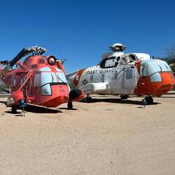 Two USCG workhorses, the HH 52 and HH 3.