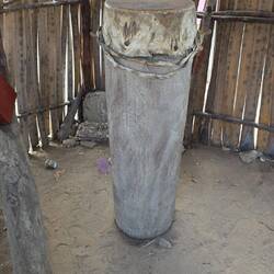 Tam Tam drum under the sacred trees to communicate with neighbouring villages