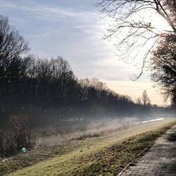 Nebel über der Pleiße