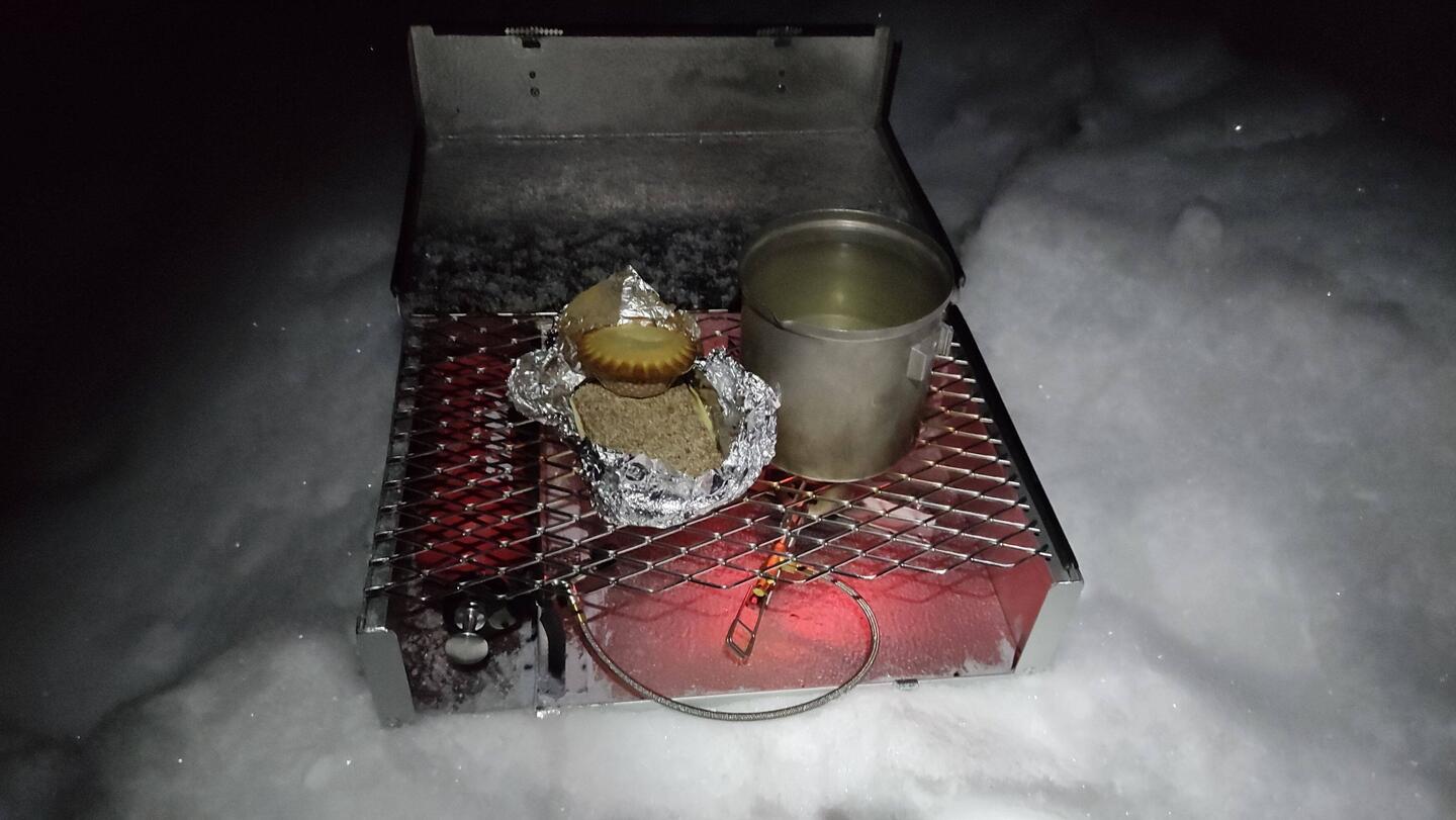 Gasoline stove for cooking.