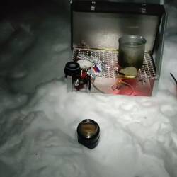 Gasoline stove in action.