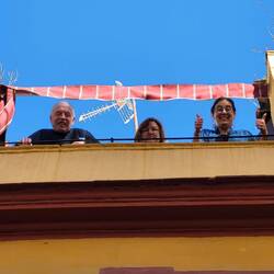 wir erfreuen uns der Dachterrasse unserer Wohnung