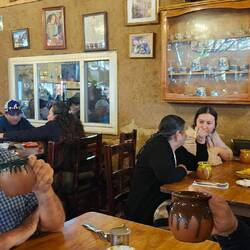 Dos amigos enjoying our breakfast coffee