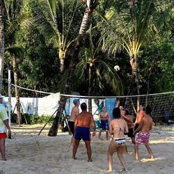 Brad got to play a bit of volleyball