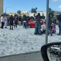 Kids enjoying the "snow"