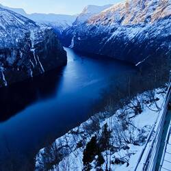 Blick auf den Geiranger Fjord