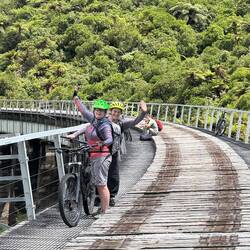 On one of the trestles.