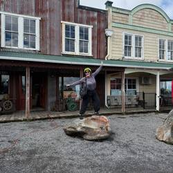Started the ride with coffee from a trailer outside an auto wrecking place.