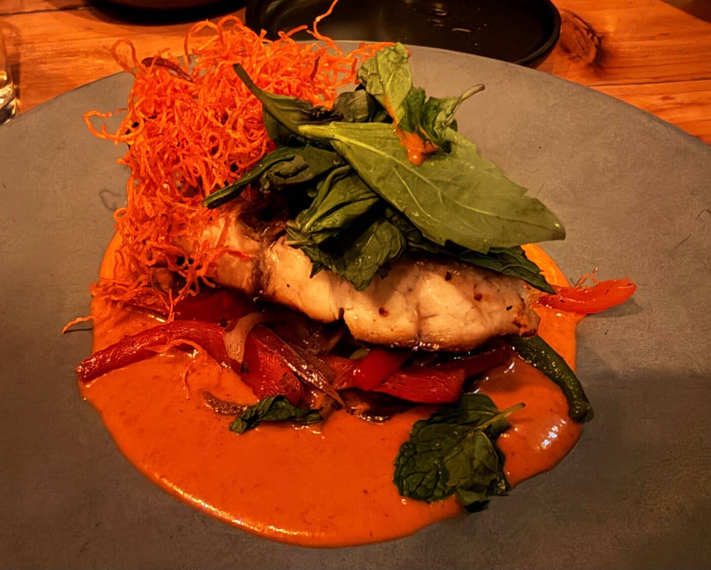 Sea Bass with Red Curry and roasted Carrot