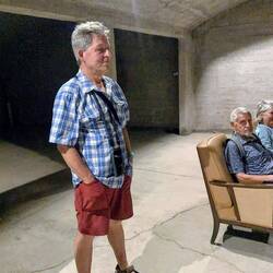 Paying attention to the guide...