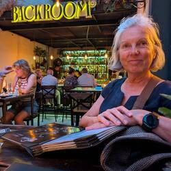 Chilling in a chill bar near the hotel.