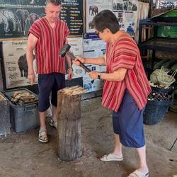 Preparing the elephant scrubber