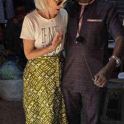 We pick up our new clothes at the tailor,😀