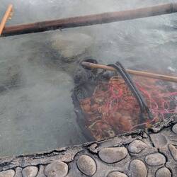 Local women were cooking eggs