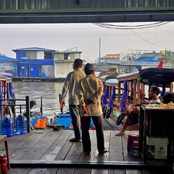 Overseeing the busy River from the barge