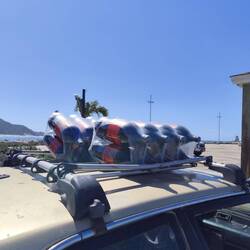 So wird das transportiert, was unten nicht mehr reingepasst hat. War übrigens nicht gesichert 😜