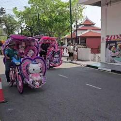 Düsen überall umher.