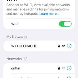 Internet settings page on iphone