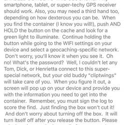 Geocache description. URL: https://www.geocaching.com/geocache/GCB44GH_why-fiy