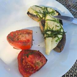 Tomatoes & Cheese over Porchini Mushroom