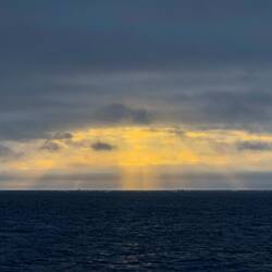 A brief glimpse of color before the overcast takes over — Weddell Sea, Antarctica.