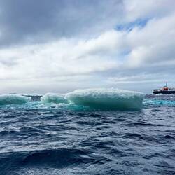 Ortelius waiting for us — Weddell Sea, Antarctica.